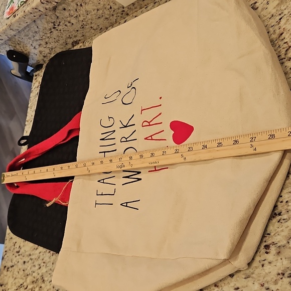Rae Dunn Lightweight Canvas Teacher Tote, NWOT❤️ - Picture 4 of 6